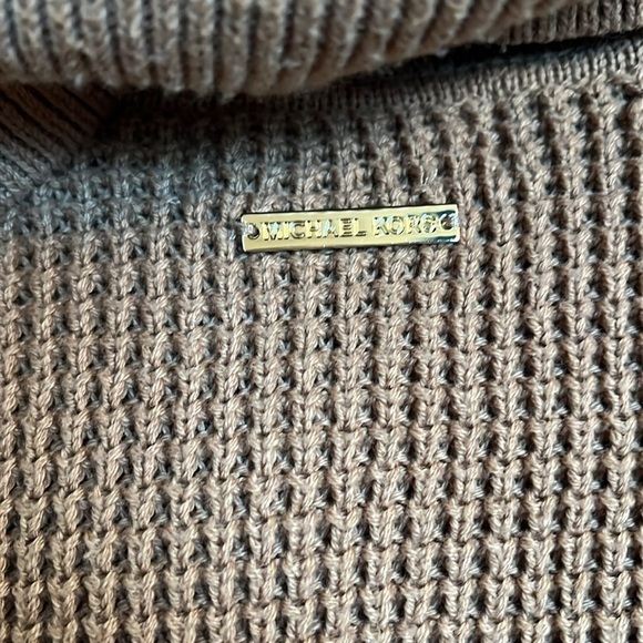 Michael Kors Camel Waffle Knit Cowl Neck Relaxed Fit Sweater Size L - Picture 9 of 9